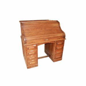 American Roll-Top Desk in Oak Wood Early 1900s